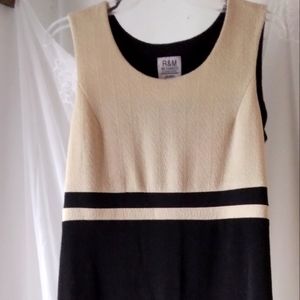 VINTAGE R&M RICHARDS...12P/ PETITE ...BLACK/CREME  MAXI DRESS..LADIES...MADE USA